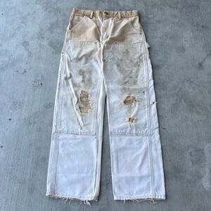 Vintage Y2K Carhartt faded brown double knee work wear carpenter pants